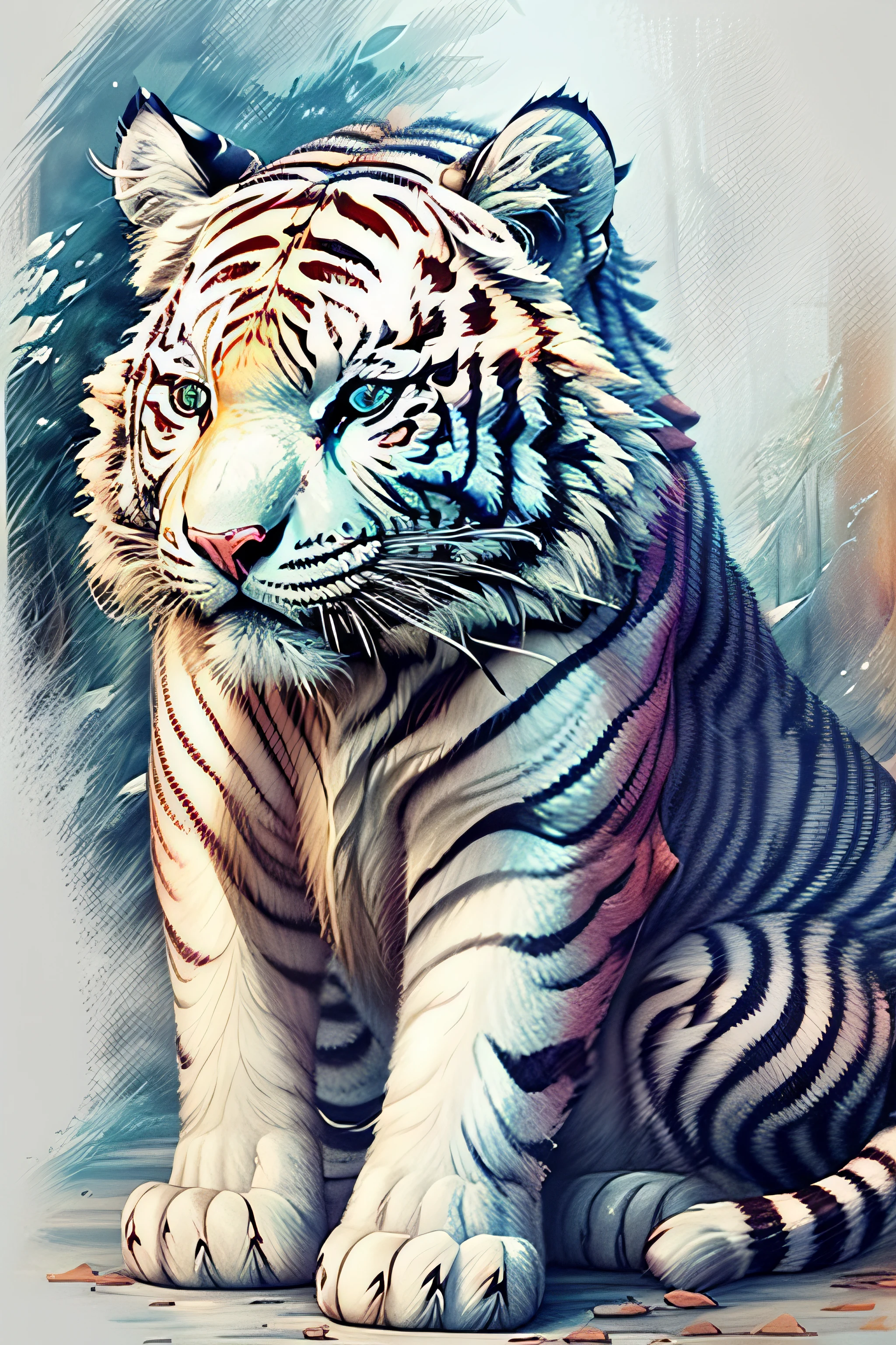 the white tiger, sunraise, A mixture of alcohol ink and white tiger, blasts,
yang08k,Big breasts are beautiful,
tmasterpiece,top-quality,Best quality at best,offcial art,Beautiful and beautiful,