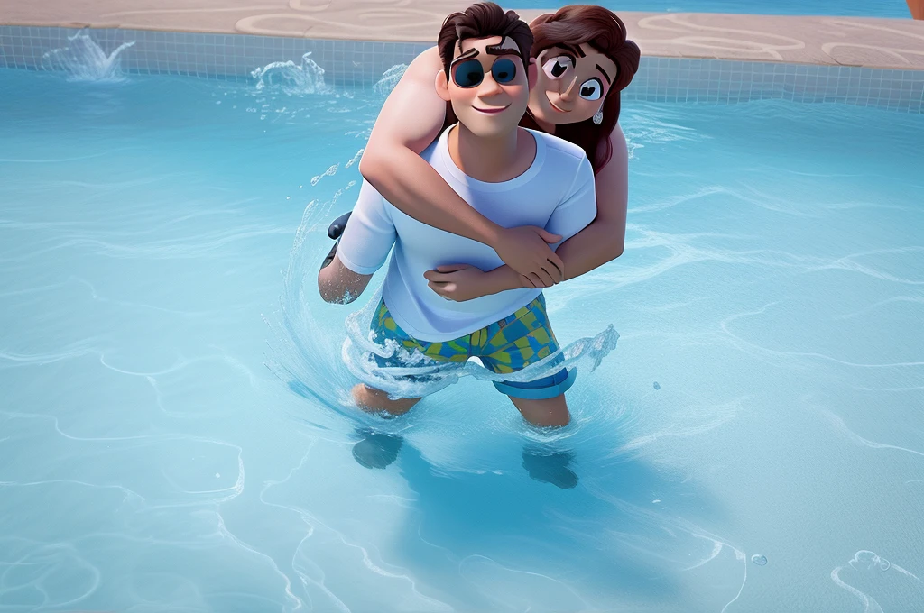 casal no estilo disney pixar, alta qualidade, melhor qualidade