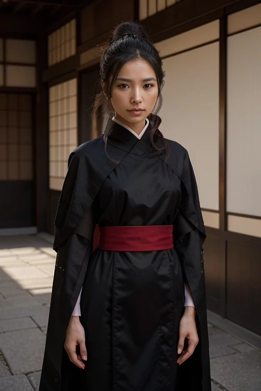 A "Sombra Carmesim" is a Japanese-inspired piece that combines traditional elements with a contemporary touch, wrapping the wearer in a cloak of sombre elegance. This unique creation is a modern expression of Japanese aesthetics, standing out for its harmonious fusion of deep black and intense red.