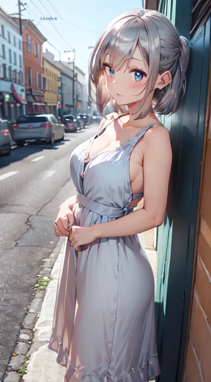 outside、Saran Wrap、Beautiful breasts、(Saran Wrapを体に巻きつける:1.6)、Bind tight、
