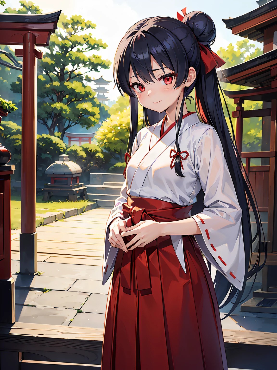 Red Hakama, Red fabric, denoise,