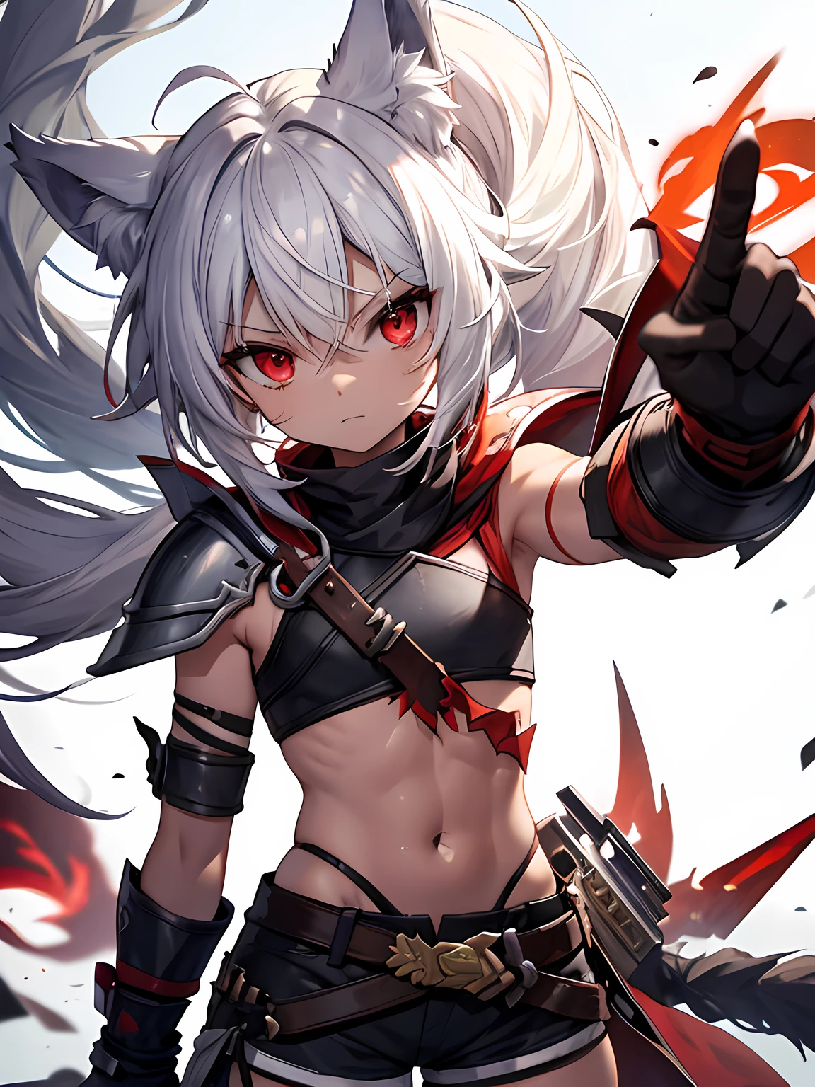 Beautiful ninja, Abdominal injuries, bleeding from the corners of her mouth, covering his stomach, perfect bodies, textured skin, masterpiece, ccurate, anatomically correct