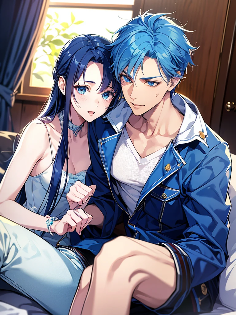 masterpiece、Highest quality、High resolution、Anime Boys in a navy blue bra and navy blue panty、Boy with long purple hair、Yellow eyed boy、Boy with long dark blue hair、One-sided up-up hair、clothing:Navy blue bra、Navy blue panties、Tall Boy、Sexy vibe、Anime Moe Art Style、seductive Anime Boys、(Anime Boys)、attractive Anime Boys、Naughty anime style、Beautiful attractive anime teen、Smooth anime CG art、Bedroom、indoor、bra with an navy blue、panty with an navy blue、whole body、A boy is standing、digital anime art!!、Male focus、 cool Anime Boys、Aya Takano Color Style、The best of anime、solo、Underwear only、Bra and panties only、8k!!、Toned body、
