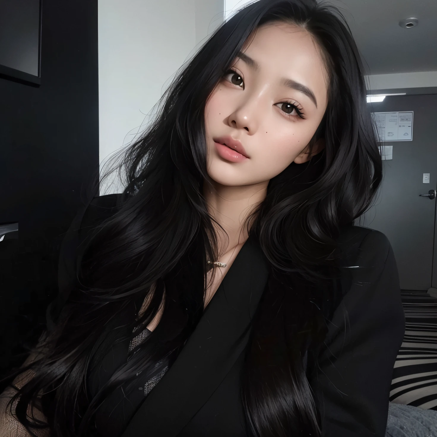 mulher arafed com cabelo preto longo e um blazer preto, Mulher sul-coreana bonita, linda mulher coreana jovem, coreana, Asian girl with long hair, Ulzzang, mulher coreana jovem bonita, Beautiful Asian girl, Mulher coreana, an Asian woman, com cabelos longos, a young asian woman, Asian girl, asian beautiful face, Beautiful Asian woman, Asian women