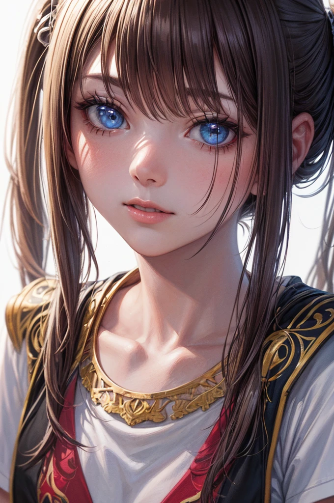 Close up high color painting fantasy sketch imagine drawing art t-shirt (((White background only) (by Karen Griffiths White background only))), Crazy Detail, intricate detailes, Very smooth details, Cinematic lighting, exposure blend, nffsw, Saturated colors, 8K,