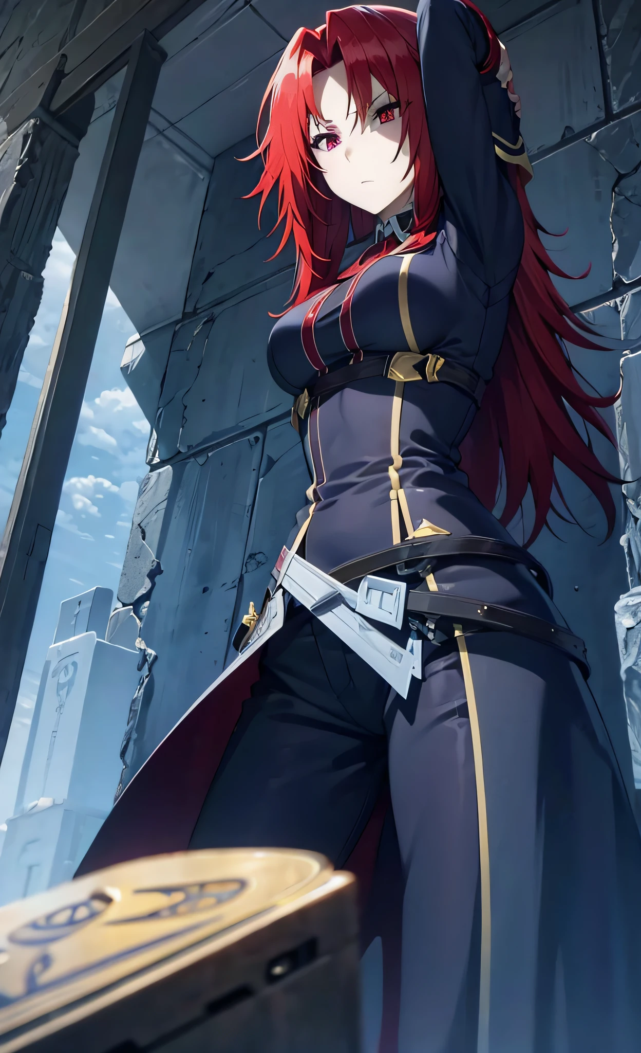 red hair,red eyes