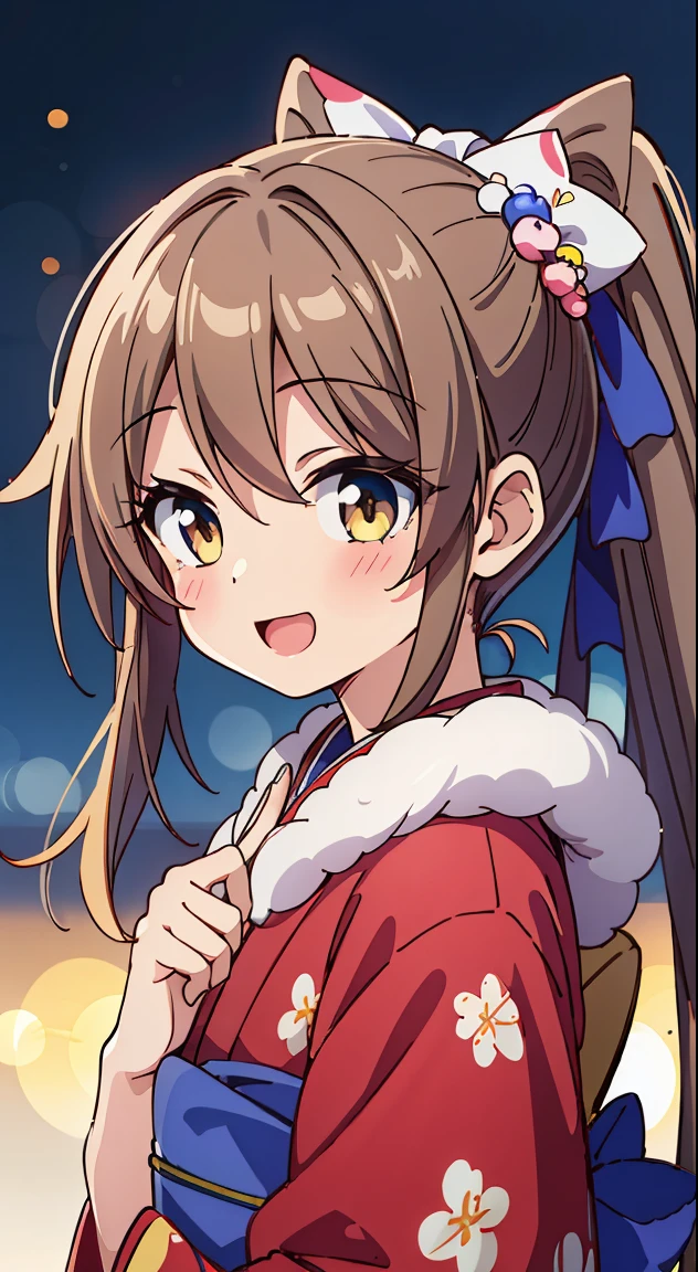 (masutepiece, of the highest quality, Best Quality, Official art, Beautiful and aesthetic:1.2), Ultra-detailed, Intricate details, marvelous illustration, Award-winning art, Atmospheric,
BREAK,
1girl in, (Cute:1.5),(Chibi:0.5),(kawaii:2.0),(Lori:2.0),(7 year old girl),(Solo:1.65),BREAK, (flat chest:1.2,), Clear skin, Beautiful skin, Shy, One Beautiful Girl,(Hair Bow, reddish brown hair, Twin-tailed:1.2), (Brown eyes, long eyelashes, Double eyelids: 1.2), Shiny skin, gleaming skin,Clear skin, Beautiful skin,( A smile:1.5), Solo,gleaming skin, Clear skin, Beautiful skin(best quality face),(Top quality glowing eyes), (The best smile,Doya face:1.45), BREAK,
(Kimono with intricate embroidery:1.2),(furr:1.2),Thick clothes,
BREAK,
(Walking:1.3),(up hairstyle:1.5),(breathe into my hands:1.5),
BREAK,
(blush:1.3),(Smile:1.3),Open mouth,
BREAK,
(Close up face:1.4),(Voluptuous body:1.2),(from behind:0.9),
BREAK,
(bamboo forrest:1.3),(Snow:1.3),(paths:1.3),
BREAK,
Dynamic Angle,(makeup:1.1),
BREAK,
( Pale light color:1.3),(Realistic:0.9),(Midnight:1.5),(Dark background:1.3),(Bokeh:1.6),depth of fields,
BREAK,wakame,wakame,wakame,(Cowboy Shot:1.4),
BREAK,(Blurry background:1.3),(absurderes, hight resolution, Super Detail Art),cel shading,Clear Color, Lonely optical effect, Beautiful pictures, Bright glow, mystic atmosphere,(Close-up of girl:1.1), Mystical light particle effect,manga influence, clean line drawings,