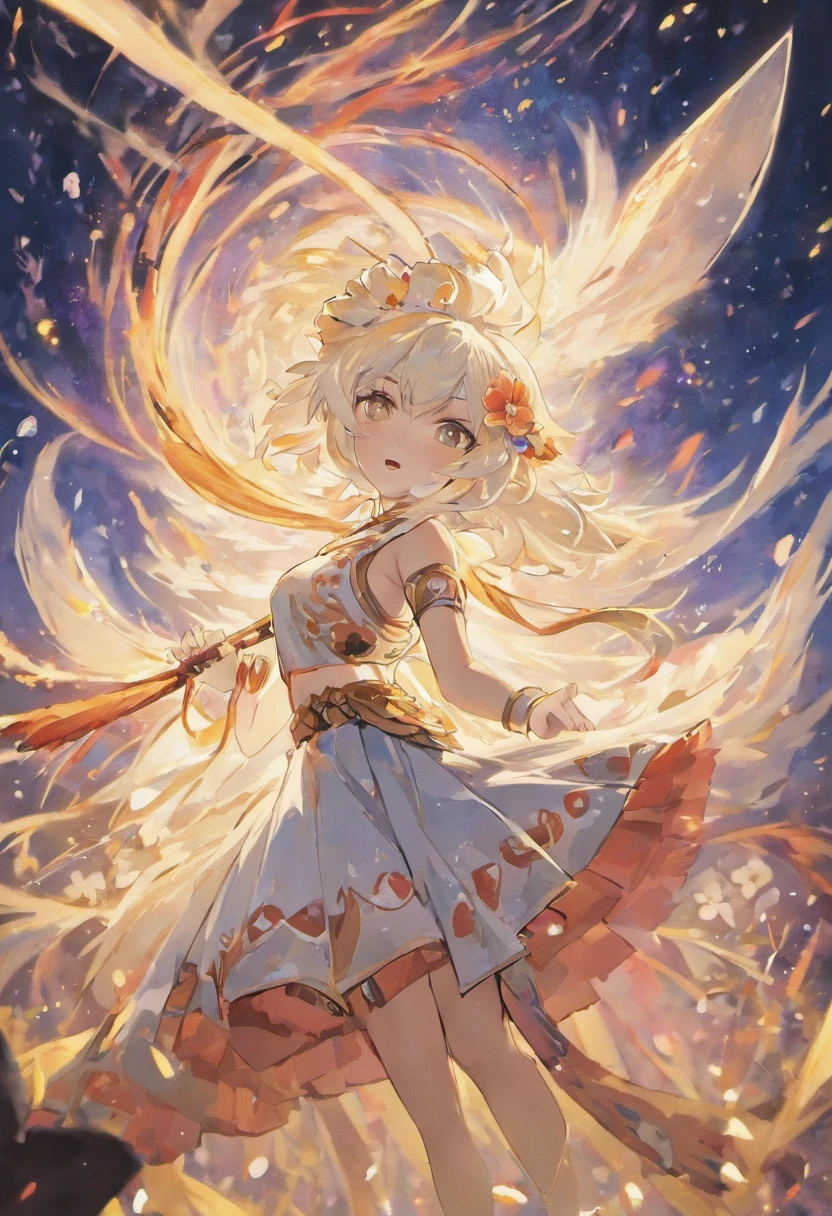 China-style，ancient wind，Martial arts beauty，a white long skirt，cabelos preto e longos，A hairpin is worn on his head，White skin and beautiful appearance，Big eyes of the water spirit，Redlip，Super good figure，There are white fox and white snake behind me，腾云驾雾，Immortals under mortals，8k high definition ultra high resolution，Color rendering with sharp contrast，Flowers Diamond Galaxy