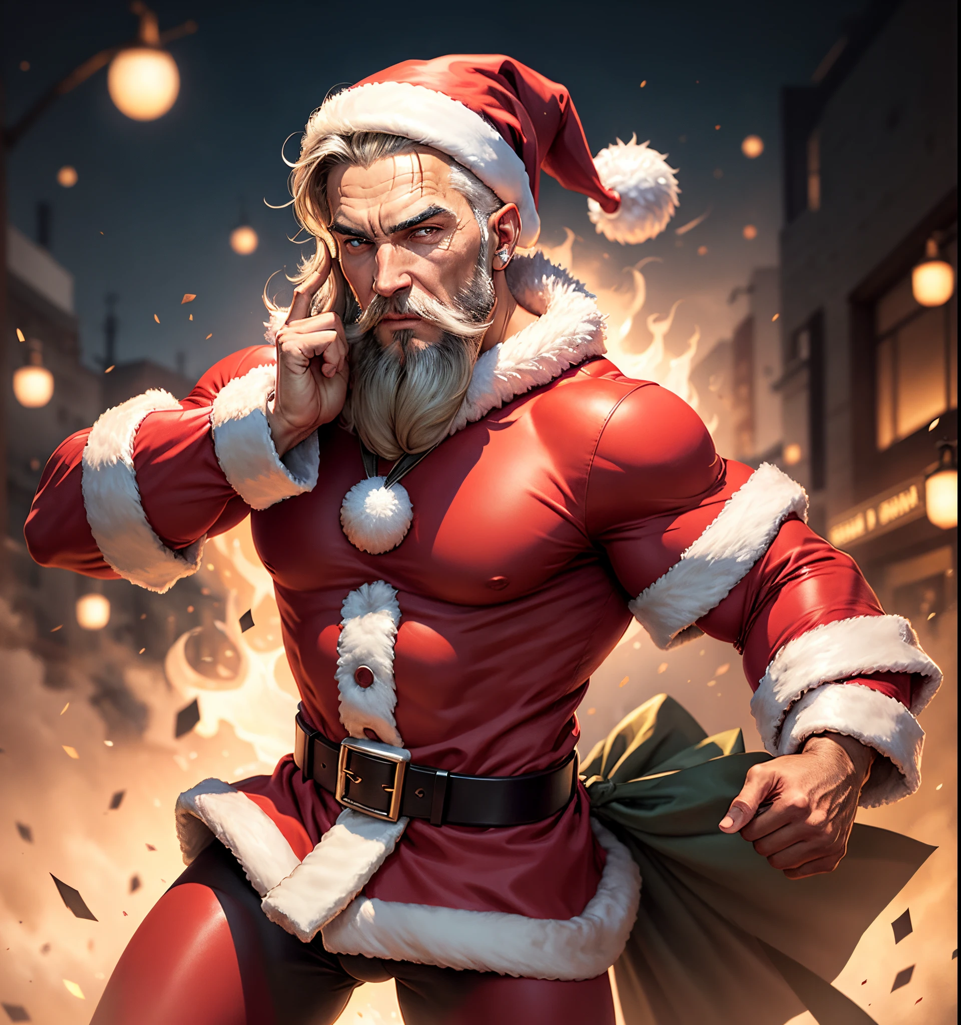 Santa in combat gear