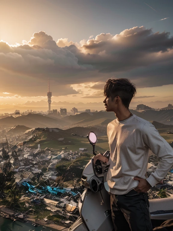 change background cyberpunk , look ,realistic, male ,full hd