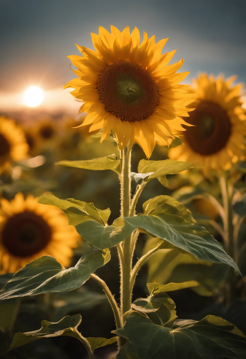 sunflower field,sunflower flower, courtyard, Rays of sunlight, symmetry, polar opposites, romanticism, About art, Contemporary art, Lumism, Cinematic lighting, sparkle, god rays, 光线追踪, UHD, retina, Masterpiece, ccurate, super detaill, Anatomically accurate., high detailed, High Quality, Award-Standing, Best Quality, high resolucion, 16 k