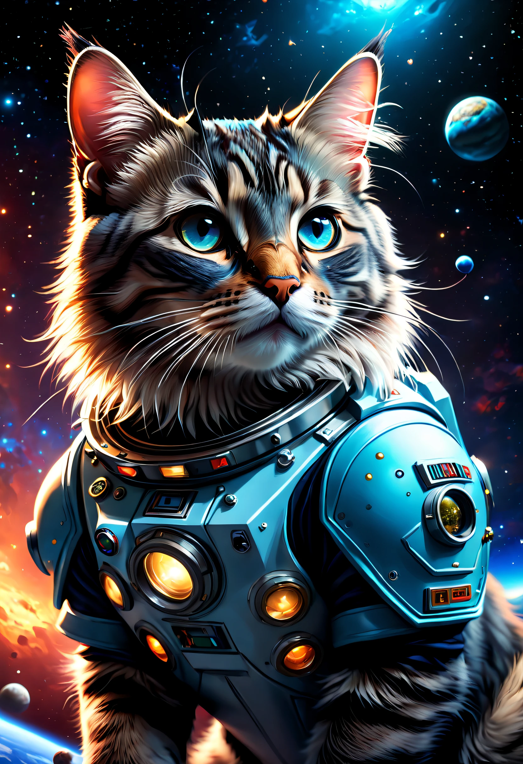 (Gato Arafel) segurando um (azul) Terra em suas garras, (Planeta Gato), (gato espacial), (gato deus das trevas), (gato do vazio), (cat in space), Devorando um planeta, (mundo dominado por animais), mundo governado por gatos, com a Terra, (divindade gato), agarrando a Terra, segurando um planeta, (laxante), contra o pano de fundo da Terra. 

(best quality, 4k, 8k, Altas, master part:1.2), ultra-detalhado, (Realistic, fotorrealista, photo-realistic:1.37), HDR, (vivid colors), (foco nítido), (Physically-based rendering), (pintura ultrafina), (profissional), (Bokeh), (studio lighting).

(illustration), (oil painting), (3D rendering), (fotografia), (artista conceitual), (Retratos), (Landscape), (scientific fiction), (horror), (anime). 

(colorido, vibrante), (Escuro, Moody), (Ethereal), (quente, brilhante), (macio, bolo), (sonhador).

(intrincado, Dramatic) The lighting, Shadows Dramatic.