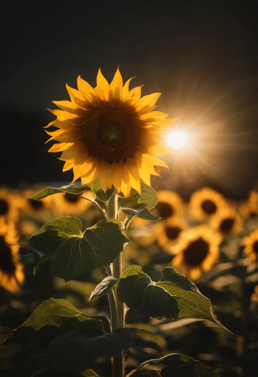 sunflower field,sunflower flower, courtyard, Rays of sunlight, romanticism, About art, Contemporary art, Lumism, Cinematic lighting, sparkle, god rays, 光线追踪, UHD, retina, Masterpiece, ccurate, super detaill, Anatomically accurate., high detailed, High Quality, Award-Standing, Best Quality, high resolucion, 16 k