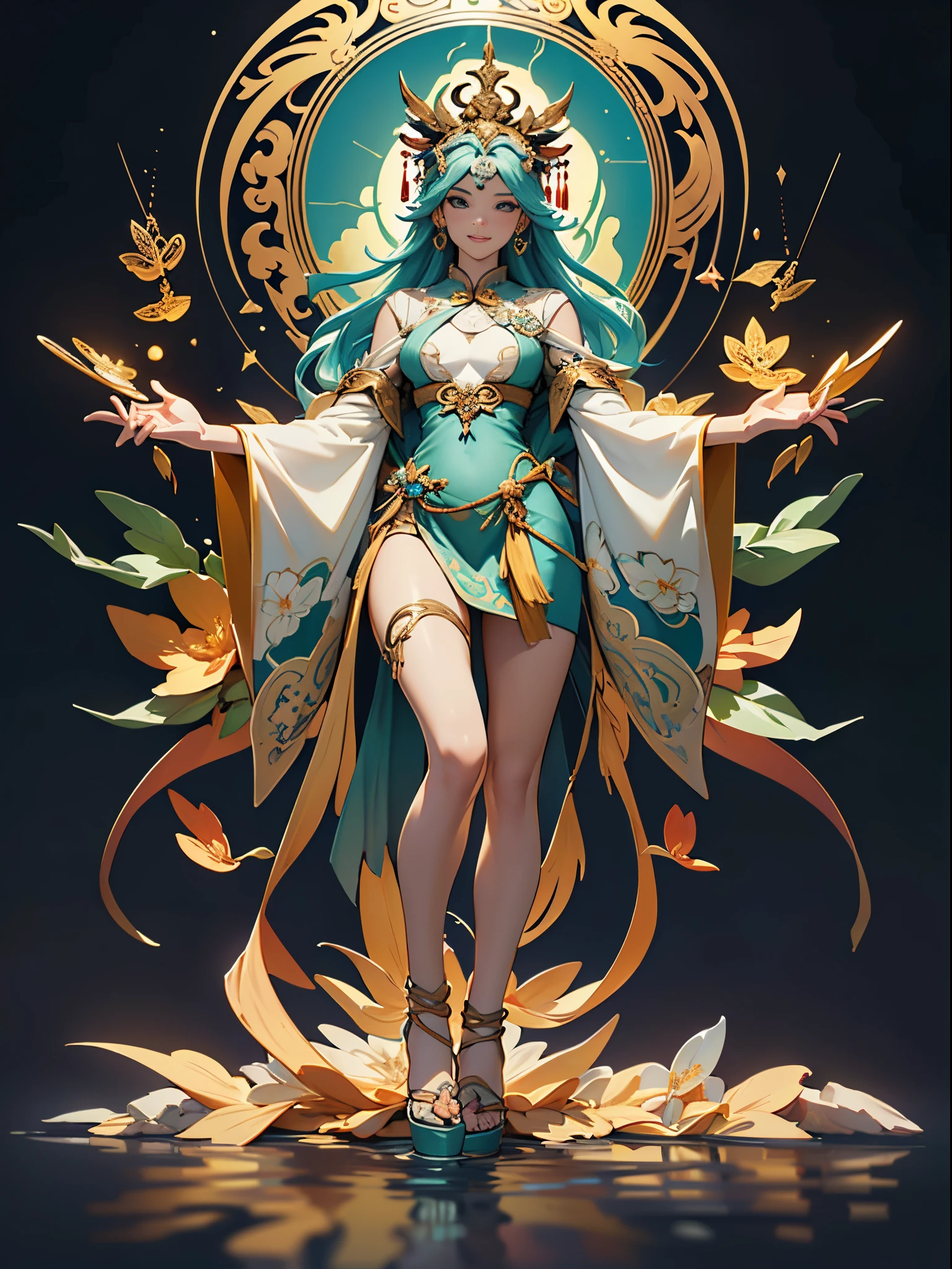 ((Sculpture design)),((人物)),((undying)),((tmasterpiece)),【Create a logo based on:femele(Nu wa),(goddess with human body and snake tail:1.5),(Snake and human combination),(A woman with beautiful upper body,The lower body is a snake tail),(Chinese mythology),(The image of the Great Goddess),(gentleness),maternal,(mature,Impeccable,Sexy and enchanting women),Long brown hair,,graceful stance,dunhuang_dress,dunhuang_cloths】,Computer graphic arts,((tangled,datura,Tangles,entangled)), (s fractal art: 1.3),(( Best quality at best,32K,Highest high resolution,hyper HD,)), (( Professional Quality,Perfect photography, ray traycing)), ((perfect volumetric lighting, hight quality octane render, High quality vectors)), ((Complicated details,Hyper-detailing:1.2,Intricate details:1.2)), ((Ultra photo realsisim,photorealestic,3Drenderingof)),((epic image)),((Blind box toy style)),((simple backgound,deep dark background:1.2,with black background)),(entire body image:1.7),详细的脸, 詳細な目,Clean skin,Perfect skin,(correct hand:1.5),(Complete and beautiful five fingers:1.5),(anatomically correct limbs:1.5),(Anatomically correct perspective and occlusion:1.5),(Gender characteristics are very obvious:1.5),(Correct anatomy:1.5),(right perspective:1.5),(Add a base:1.5),(complex base:1.5),((base:water element and earth element)),((There are no exceptions)),