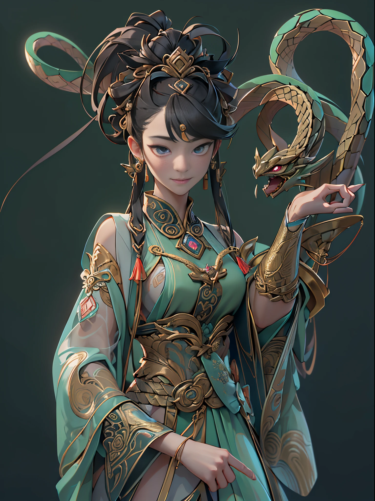 ((Sculpture design))，((人物))，((undying))，((tmasterpiece))，【Create a logo based on：femele(Nu wa)，(goddess with human body and snake tail：1.5)，(Snake and human combination)，（A woman with beautiful upper body，The lower body is a snake tail），(Chinese mythology)，(The image of the Great Goddess)，(gentleness)，maternal，(mature，Impeccable，Sexy and enchanting women)，Long brown hair，，graceful stance，dunhuang_dress，dunhuang_cloths】，Computer graphic arts，（(tangled，datura，Tangles，entangled)）， (s fractal art: 1.3)，(( Best quality at best，32K，Highest high resolution，hyper HD，))， (( Professional Quality，Perfect photography， ray traycing))， ((perfect volumetric lighting， hight quality octane render， High quality vectors))， ((Complicated details，Hyper-detailing:1.2，Intricate details:1.2))， ((Ultra photo realsisim，photorealestic，3Drenderingof))，((epic image))，((Blind box toy style))，((simple backgound，deep dark background:1.2，with black background))，(entire body image:1.7)，详细的脸, 詳細な目，Clean skin，Perfect skin，（correct hand：1.5），（Complete and beautiful five fingers：1.5），（anatomically correct limbs：1.5），(Anatomically correct perspective and occlusion：1.5)，(Gender characteristics are very obvious：1.5)，（Correct anatomy：1.5），（right perspective：1.5），(Add a base:1.5)，(complex base:1.5)，((base：water element and earth element))，((There are no exceptions))，