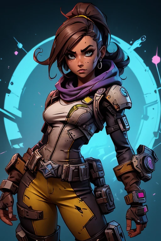 (((sem roupas, pele escura))), (((scientific fiction, pele escura, desenho de linha, aquarela))), with first person view high definition character art, personagem negra do jogo Borderlands, cabelo preto preso, First-person view, pronta para enfrentar seus inimigos, behind her a futuristic desert, personagem do jogo Borderlands. Esta imagem de alta qualidade, renderizada em 8K Ultra HD, mostra detalhes intrincados da cena. obra-prima aprimorada digitalmente ou pintada com requinte, scientific fiction, postura ativa, estilo de quadrinhos, post-apocalyptic fashion