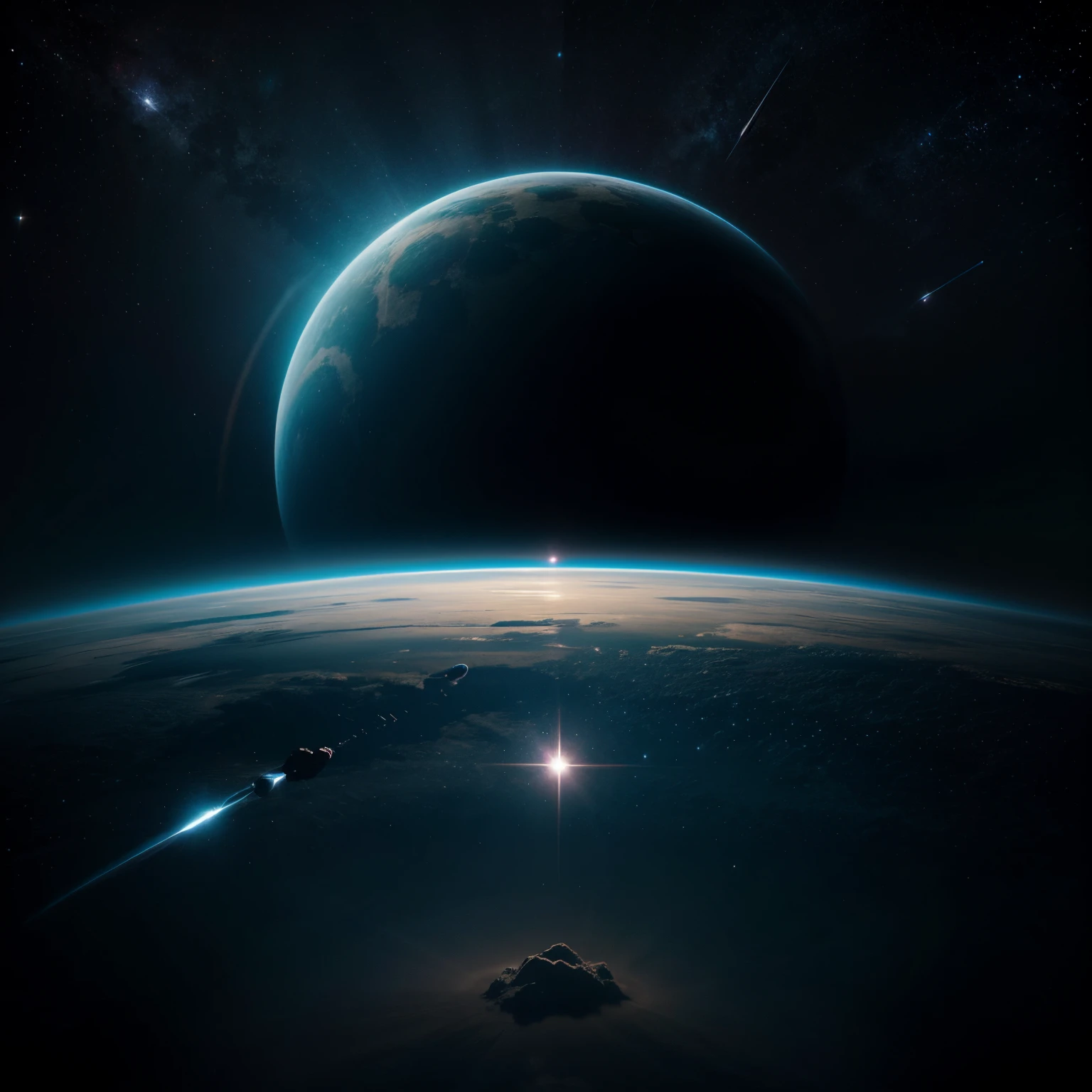 Create a cartoony space background