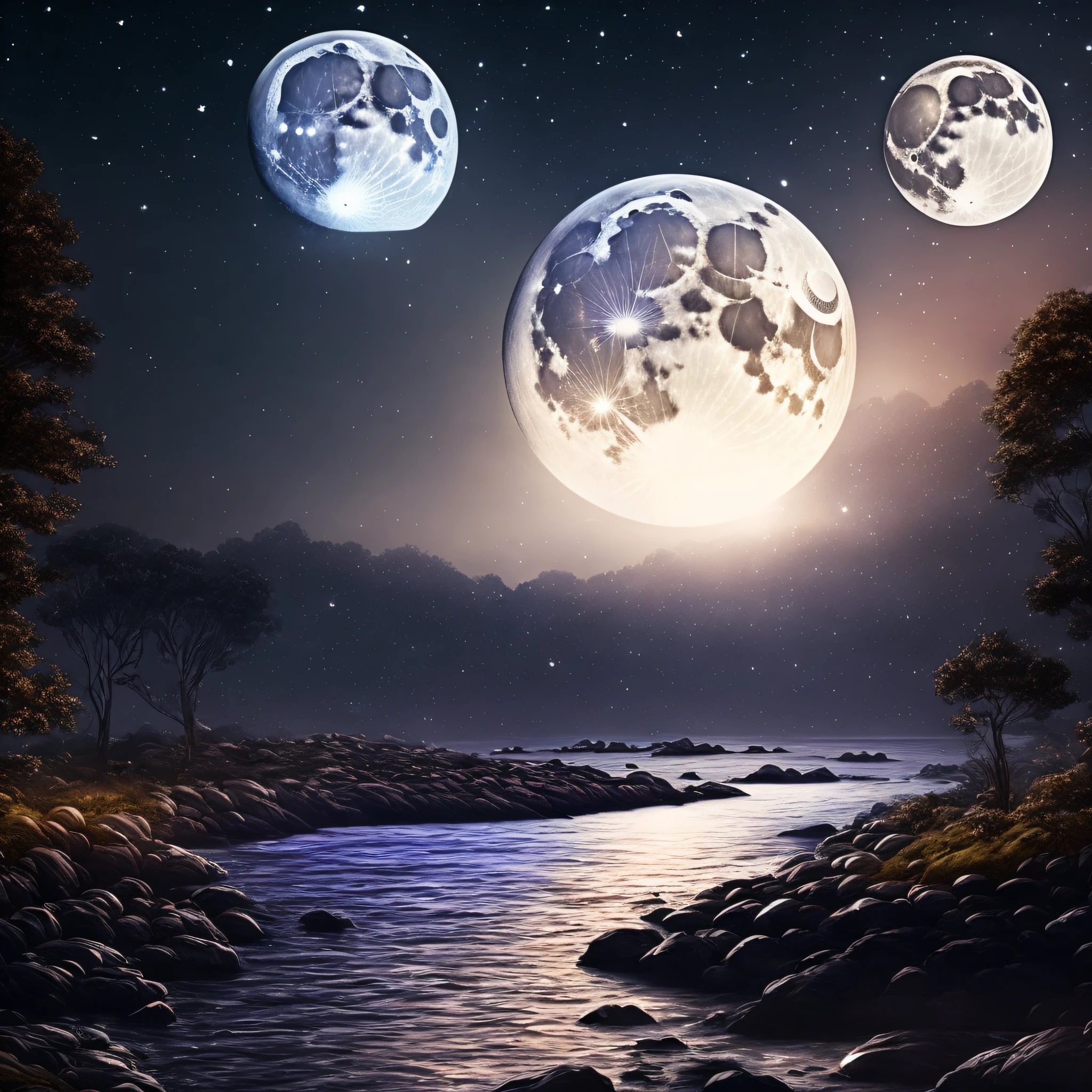 real moonlight, hd, night, midnight
