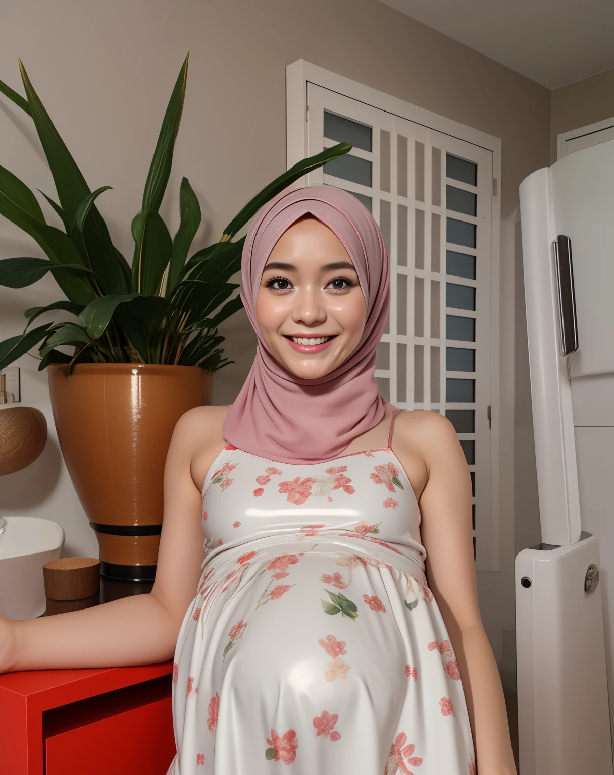 HIJAB MALAY GIRL, masutepiece, High quality, UHD 32K, Realistic face, Realistic skin feeling , A Japanese Lady, 8 years old, Little Girl, Very cute and baby-like face, Women's Competition One-Piece Swimsuit, Sitting, itting open legs, Spread Leg, Yor, cum shots, cum on chest, (((facials))), (((Smile))), (((heavy pregnancy))), (((flat chest))),