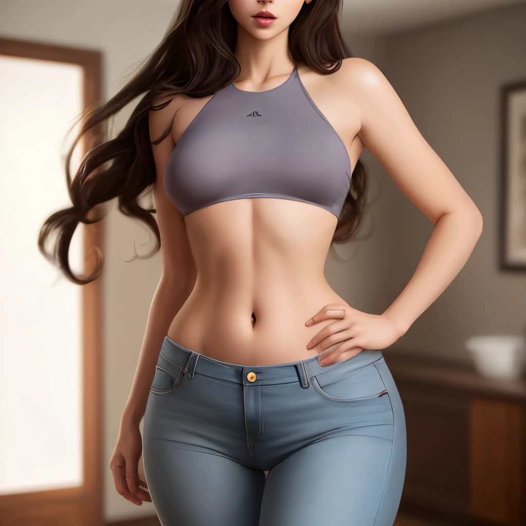 Hot skinny woman with wide hips