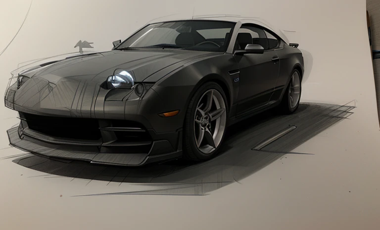 Drawing of a car with a toothy grin on the front, car sketch, Matte sketch, a pencil sketch, loose pencil sketch, Line, Rough sketch, vehicle concept photo!!, sketch, full view of car, concept sketches, old sketch, top down drawing, thin line art, Line!!, Black ink rough sketch, conceptual drawing, fine line work