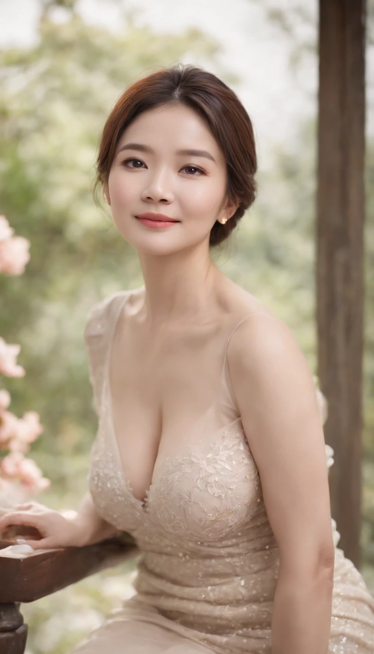 ((aunt:0.5)、(Old face:0.4)、(((not the minimum)))((Beautiful Chinese 55 years old、A smile、Laugh wrinkles、standing on the road、in the chinese garden、beautiful chinese garden,Luxurious decoration))、((detailed chinese garden background))(Slim Body 1)(Very large breasts)(sagging)Gravure photography、Photo Pose、(shining face、loved expression,The butt is very big,Very plump)、Full body shot OE55,married lady、real looking skin、Photorare、Detailed picture、high-level image quality、、Accurate images、full body shot of