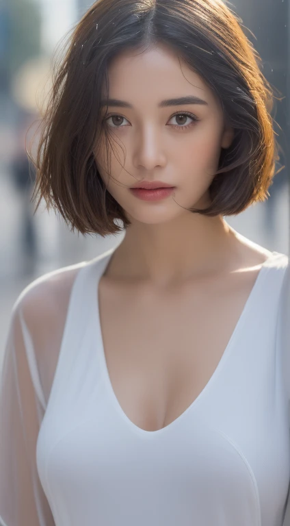 ((Best Quality, 8k, Masterpiece:1.3)), Focus:1.2, Perfect Body Beauty:1.4, Buttocks:1.2, ((Layered Haircut, Breasts:1.2)), (Wet Clothes:1.1) , (Rain, Street:1.3), Bandeau Dress: 1.1, Highly Detailed Face and Skin Texture, Fine Eyes, Double Eyelids, Whitened Skin, Long Hair, (Shut Up: 1.3)