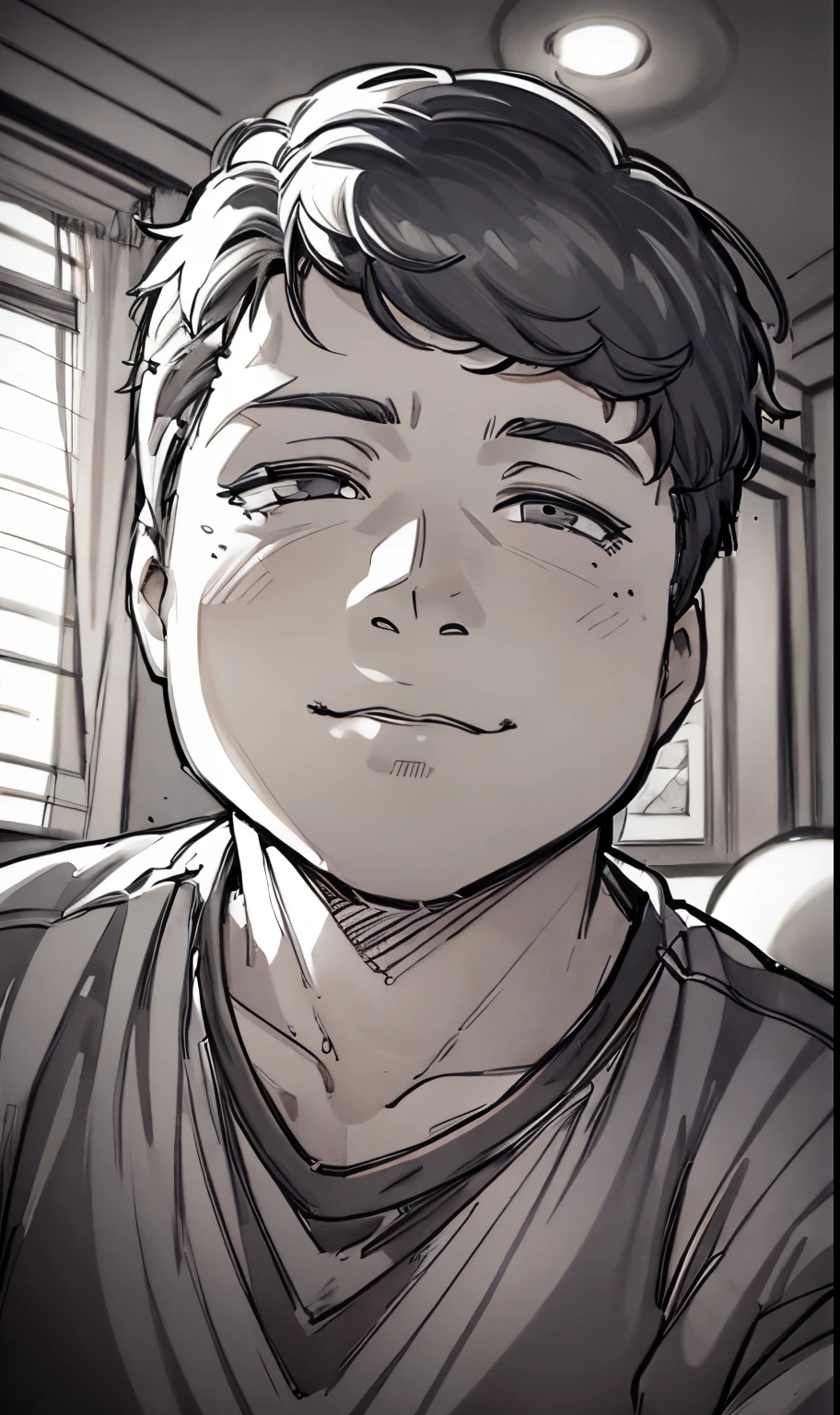 Like photo boy,Black and white lines outline avatar,no shadow