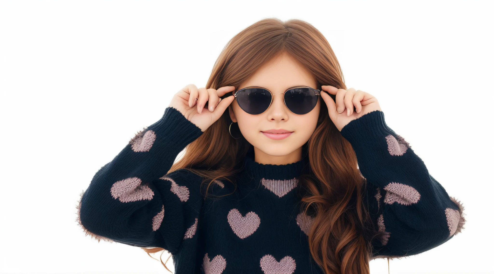 bloated girl in sunglasses and heart sweater holding hands over eyes, menina ruiva jovem bonito, with sunglasses, with sun glasses, wearing cool sunglasses, with dark brown sunglasses, Redhead Girl, menina de cabelos vermelhos, girl with glasses, sunglasses on, wearing sunglasses, menina jovem bonito, Pescador:2, wearing mirrored sunglasses