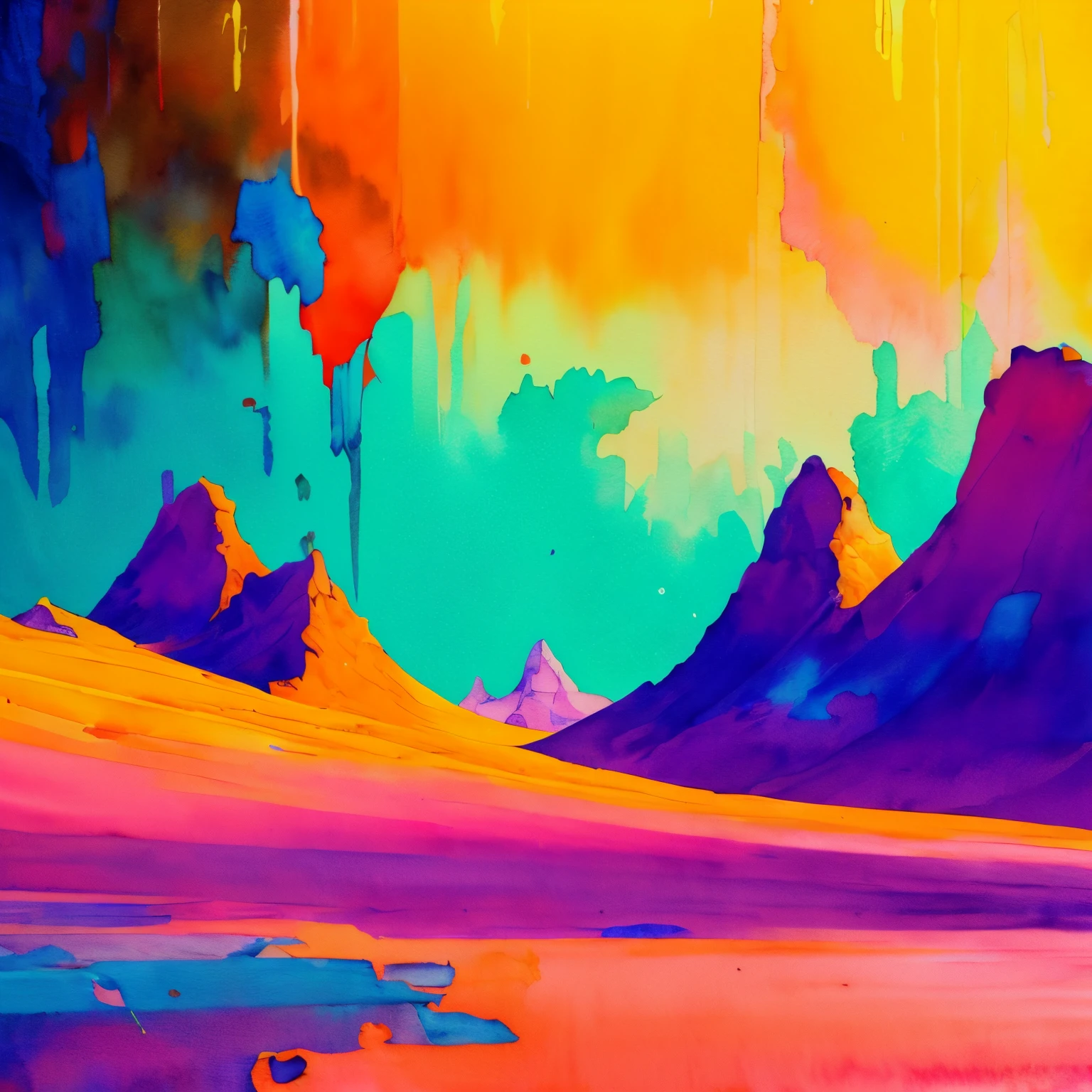 Painting of a desert area, detailed, make a focus point, wtrcolor style, paint dripping, intricate details,  spectacular, colourful, official art, masterpiece, Beautiful, ((watercolor)), paint splatter, intricate details. Highly detailed, detailed, [dripping:0.5], Trending on artstation, by Rachel Walker, looking like a real painting,  vibrant colours, paint dripping, brush strokes,  extra paint splatters, a lot of paint dripping, paint in the background, no people