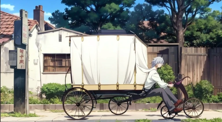 Anime scene of a man riding a horse-drawn covered carriage, Screenshots from the 2012 animation, Screenshot of the animated movie, in the anime film, Today’s recommended anime is still, anime still frame, anime movie screenshot, 2 0 1 9 animation screenshots, Official animation stills, Still from TV animation, Kuro anime screenshots, Still from anime