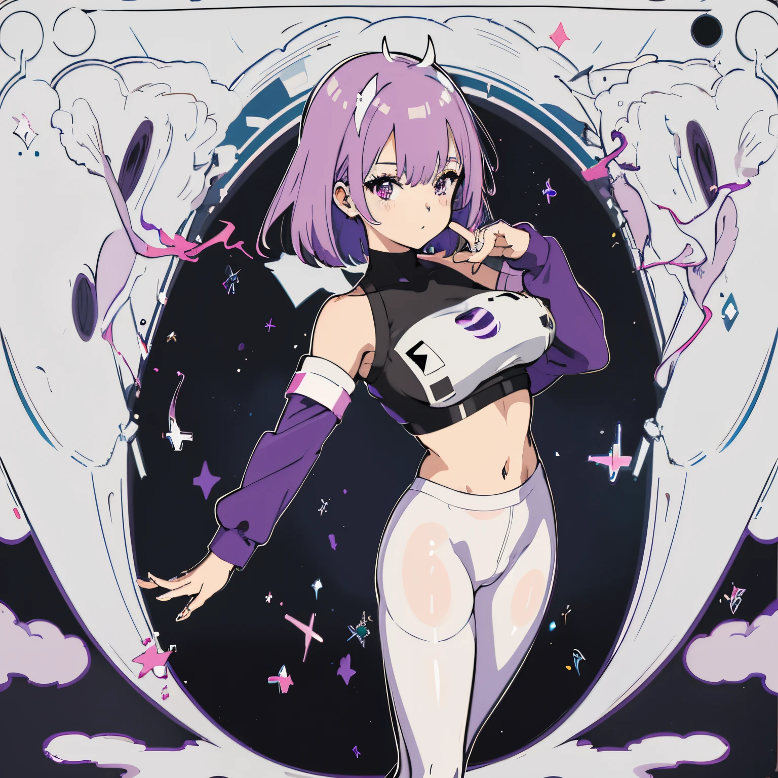 ((Masterpiece)), (Professional Photography:1.2), (High Definition:1.3), best quality, 8K, Textured skin, cinematic lighting, (1girl), short stature, ((cute teenage young girl, child)), big tits, (messy medium hair, high details of pale purple hair, round face), very blush and smile face, put on cat ears, ((exposed naked pussy)), cute purple eyes, drooping eyes, slender waist, (black hoodie), cute standing, (on the TOKYO)