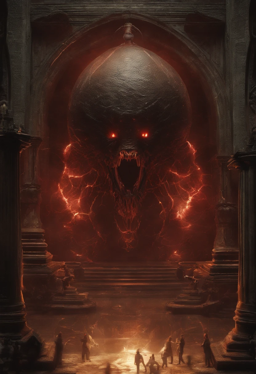 A sinister and uncanny close-up of Hiss-corrupted agents, their eyes glowing with an eerie intensity.,Control,The Hiss does not have a singular, fixed physical form as it primarily exists as an incorporeal entity. However, it is often depicted through various visual manifestations that convey its presence and influence. Here are some common visual characteristics associated with the Hiss:
1. Swirling Black Tendrils: The Hiss is frequently represented by swirling, inky black tendrils that writhe and move in a fluid manner. These tendrils can be seen emanating from Hiss-corrupted individuals, objects, and the environment itself. They serve as a visual indicator of the Hiss's corruption and its pervasive influence.
2. Red Lighting and Visual Anomalies: Areas affected by the Hiss invasion are often bathed in a reddish hue. This red lighting signifies the presence of the Hiss and creates a distinct, unsettling atmosphere. Additionally, visual anomalies such as flickering lights, distorted textures, and unnatural patterns can be observed, reflecting the Hiss's disruption of reality.
3. Glowing Red Eyes: Hiss-corrupted entities, including humans and other creatures, exhibit a notable change in their physical appearance. Their eyes become a piercing shade of glowing red, symbolizing their submission to the Hiss's control. This visual trait reinforces their corrupted state and serves as a recognizable sign of their allegiance to the Hiss.
4. Distorted Architecture and Environment: The Hiss's influence warps and distorts the environment it invades. Walls may shift, rooms may change shape, and objects may become twisted and contorted. This visual distortion creates an unsettling and unpredictable atmosphere, reflecting the Hiss's ability to manipulate reality.
5. Symbolic Imagery: In some instances, the Hiss is represented through symbolic imagery related to its origins and nature. This can include motifs like slide projectors, geometric patterns, and other esoteric symbols. These visual elements hint at the Hiss's connection to alternate dimensions and its enigmatic nature.
It's important to note that the visual representation of the Hiss can vary throughout the game, and the specific manifestations may differ in different contexts or encounters. The overall intention is to convey a sense of unease, otherworldliness, and the insidious nature of the Hiss's presence.
1. Distorted Voices: When the Hiss infects individuals, it often distorts their voices, rendering them unnaturally deep, modulated, or fragmented. This effect adds to the eerie and unsettling nature of the Hiss's influence, making the infected individuals sound otherworldly and inhuman.
2. Vibrations and Resonance: The Hiss emits powerful vibrations and resonances that can be felt in the environment. These vibrations create a sense of unease and contribute to the disorienting atmosphere when the Hiss is present.
3. Emanating Darkness: The Hiss is often accompanied by an enveloping darkness that seems to seep from its manifestations. This darkness can obscure vision and create an oppressive atmosphere, emphasizing the malevolent nature of the entity.
4. Symbolic Motifs: The Hiss is associated with specific symbolic motifs that recur throughout the game. These motifs can include geometric shapes, inverted pyramids, distorted patterns, and other enigmatic symbols. They represent the underlying nature and origins of the Hiss, hinting at its cosmic and multidimensional connections.
5. Psychic Feedback: Proximity to the Hiss can cause individuals to experience psychic feedback, including headaches, disorientation, and hallucinations. These effects serve as a physical manifestation of the Hiss's invasive presence and its ability to directly affect the minds of those nearby.
6. Flickering Reality: The Hiss's influence can cause reality to flicker and glitch. This can manifest as sudden shifts in lighting, objects disappearing and reappearing, or momentary disruptions in perception. These visual and perceptual glitches highlight the Hiss's ability to manipulate and distort reality.
7. Unpredictable Movement: When the Hiss is active, its manifestations and corrupted entities exhibit erratic and unpredictable movement patterns. Hiss-corrupted individuals may twitch, jerk, or move in a frantic manner, adding to the sense of chaos and instability associated with the Hiss.
These additional attributes further contribute to the distinct and ominous presence of the Hiss, highlighting its disruptive and malevolent nature., Unknown