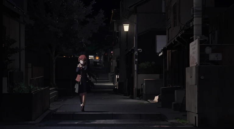 Night scene of a woman walking on the sidewalk in the park, anime scene, Still from TV animation, anime movie screenshot, in the anime film, Anime screenshots, anime still images, Screenshots from the 2012 animation, animation still frame, Screenshot of the animated movie, beautiful anime scenes, Today’s recommended anime is still, Opening scene, anime movie scene