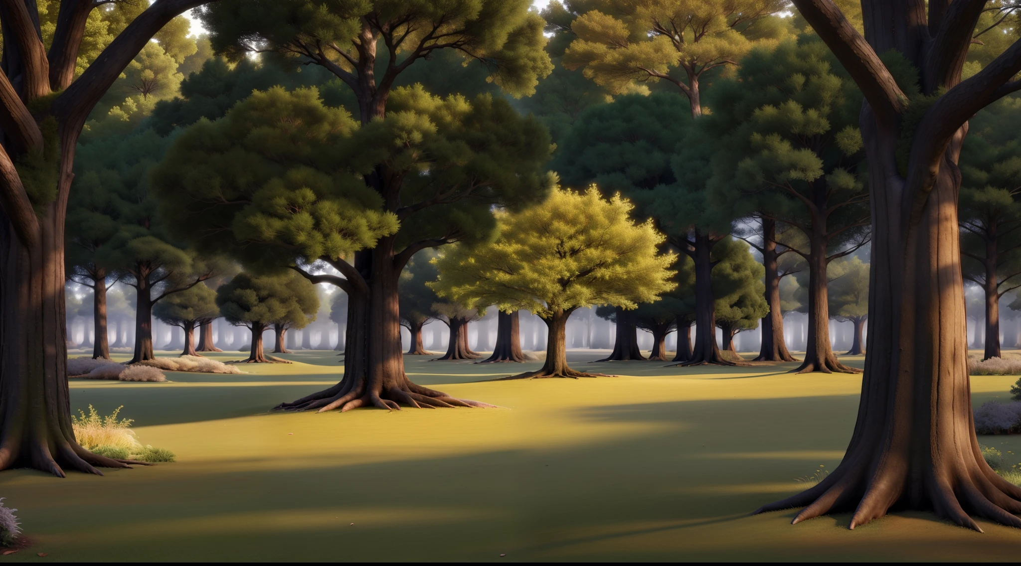 Woodland scenery, solitary tree with no other figures, pristine nature