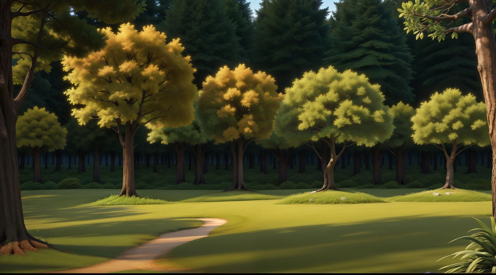 Woodland scenery, solitary tree with no other figures, pristine nature