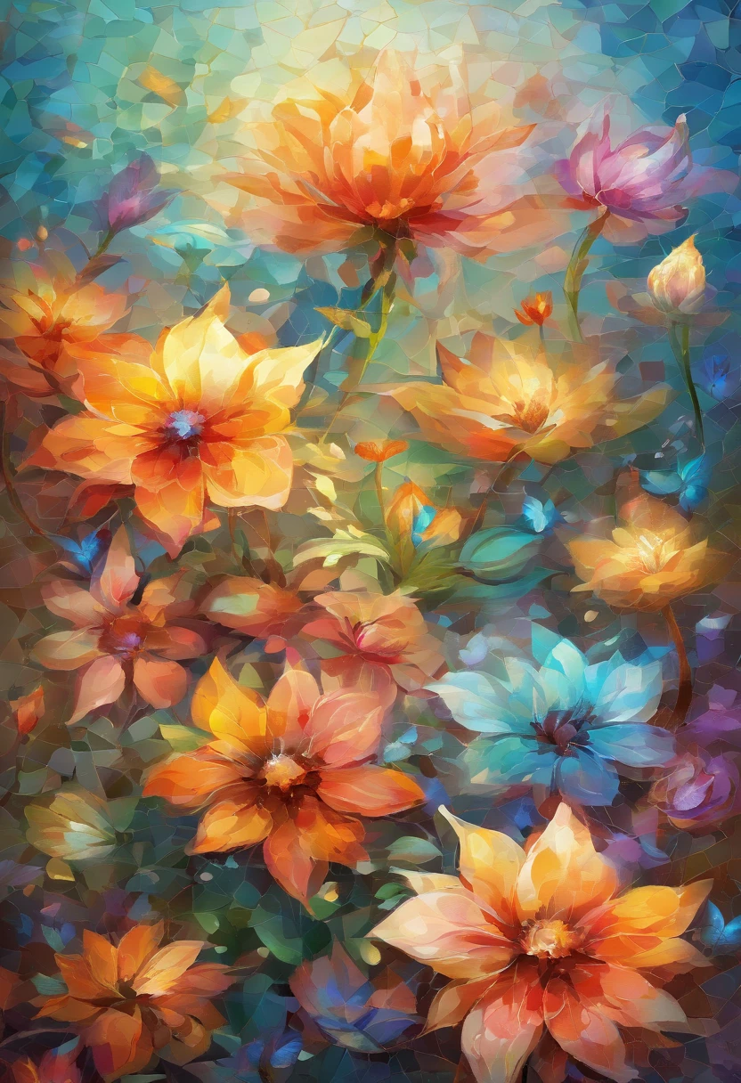 FLOWERS MOSAIC, FULL HD, hight quality