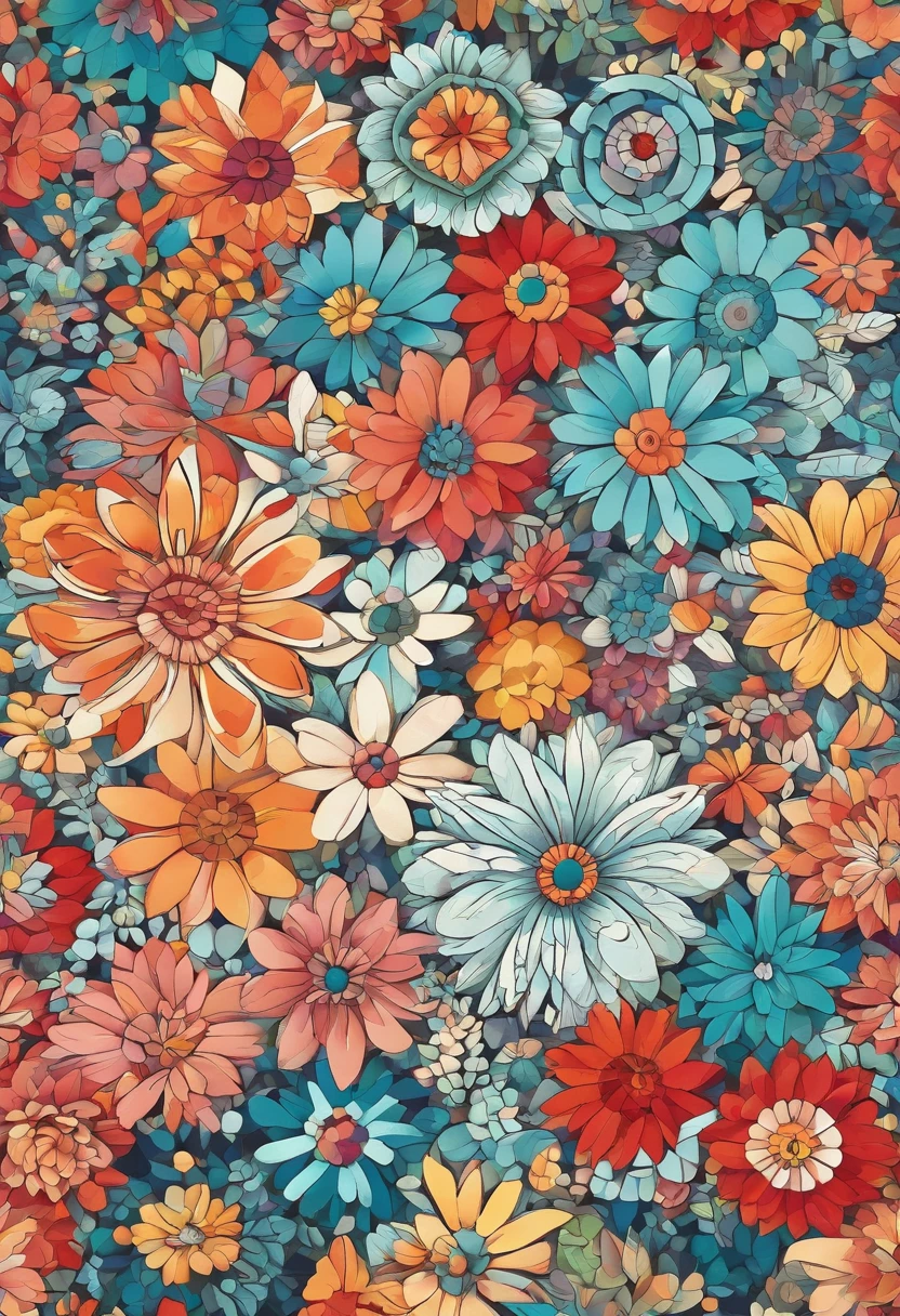 FLOWERS MOSAIC, FULL HD, hight quality