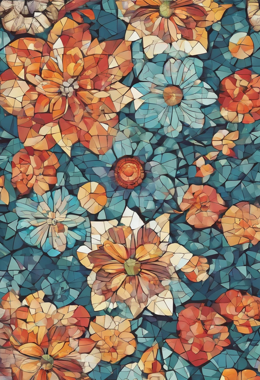 FLOWERS MOSAIC, FULL HD, hight quality