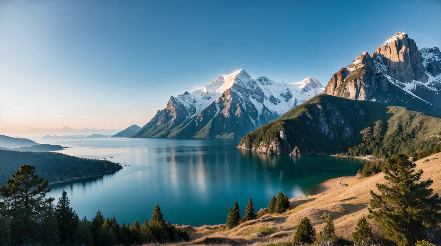 Quiet place, very pleasant, beautiful, calm, scenic. Photorealistic, 8K UHD, Studio Quality, Surreal, Maximum Detail, Large, Post-Processing, Realism, Photoshop, Photography, Detail, Cinema Lighting, Landscape, Panorama, Landscape, Ray Tracing, cinema4D