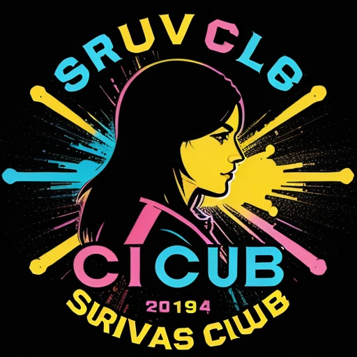 A colourful (Logo) of Survival club , extra detailed, LogoRedAF