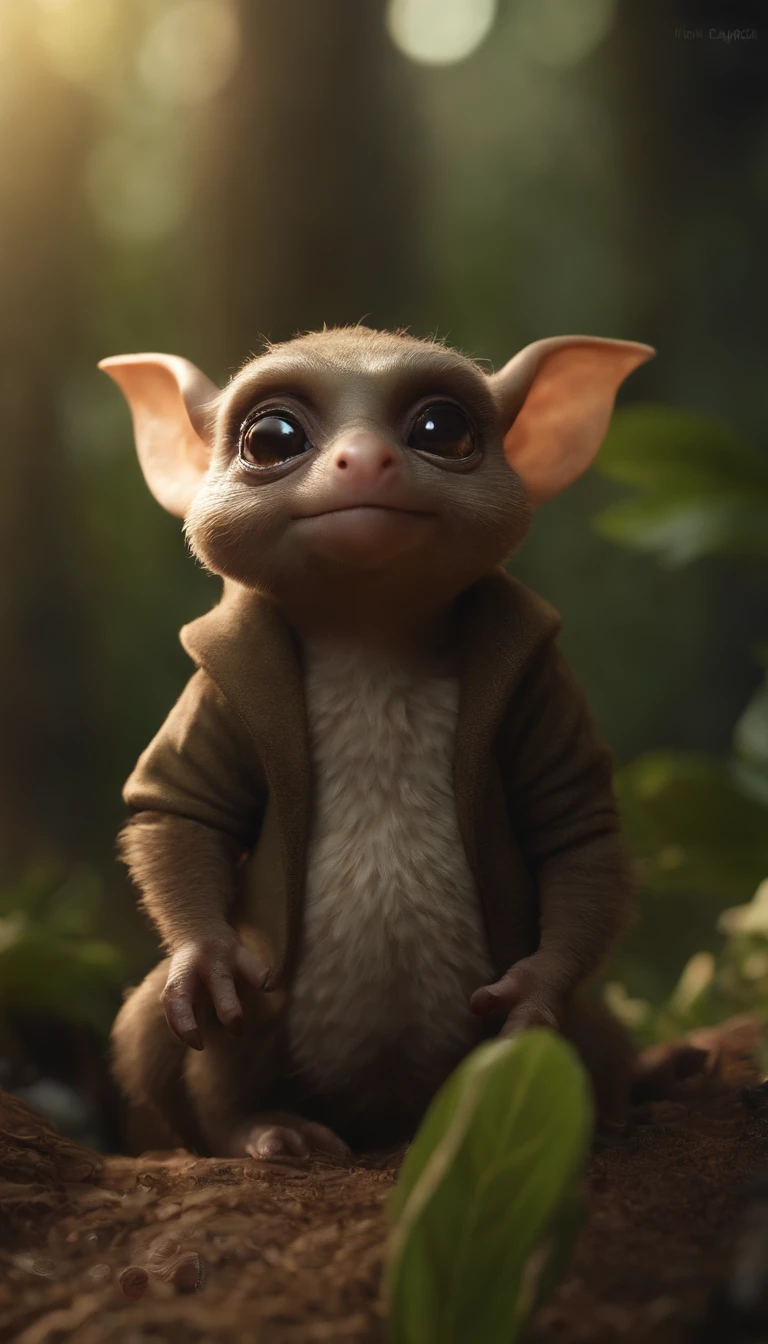 (CBZBB:1.25), ((gremlin),Zhkute, Small, baby, Beautiful, Fantasy art, deviant art, trending artstation, Digital Art, Detailed, Realistic, humanoid, character, tiny, Cinematic shot, cinematic portrait of a mole gremlin, cute character, looks like a gremlin, large ears, elongated nose,,,, 真实感, Realism, tmasterpiece, Brad Jongsan walks in the jungle (Night of the Fireflies), (higly detailed: 1 1), rough face, natural skin, hiquality, NSFW, pretty eyes, (Detailed face and eyes), (s face: 1 2), tumult, Complementary, real-photo, .....PSD, Lightweight Film Photography, sharp-focus, contrast lighting, Detail Skin, high resolution 8k, Crazy detailing, Realistic, professional photo of a, 8K UHD, dslr, soft light, hiquality, film grains, Fujifilm XT3