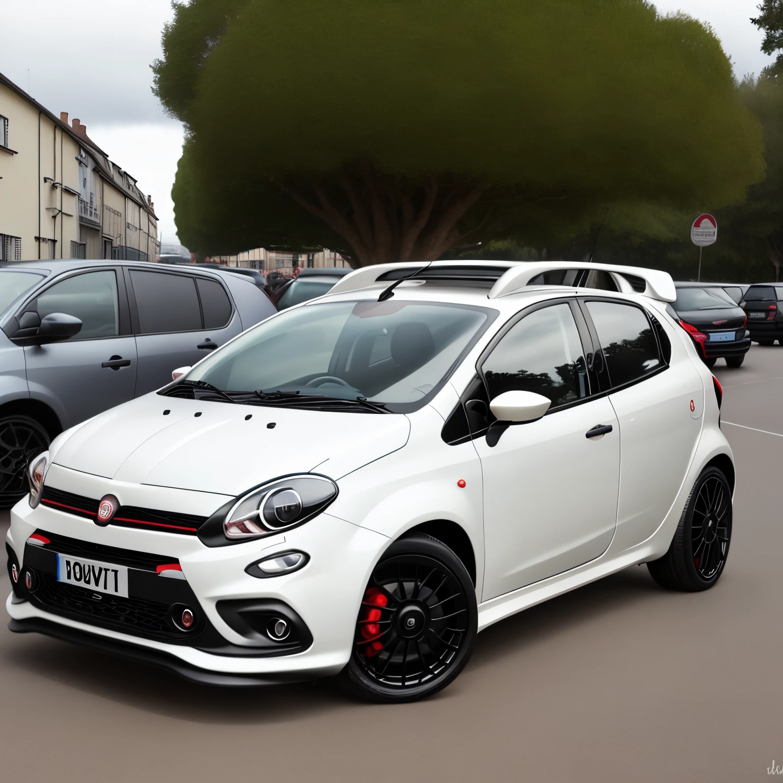 Sexy big ass girl in fiat punto evo