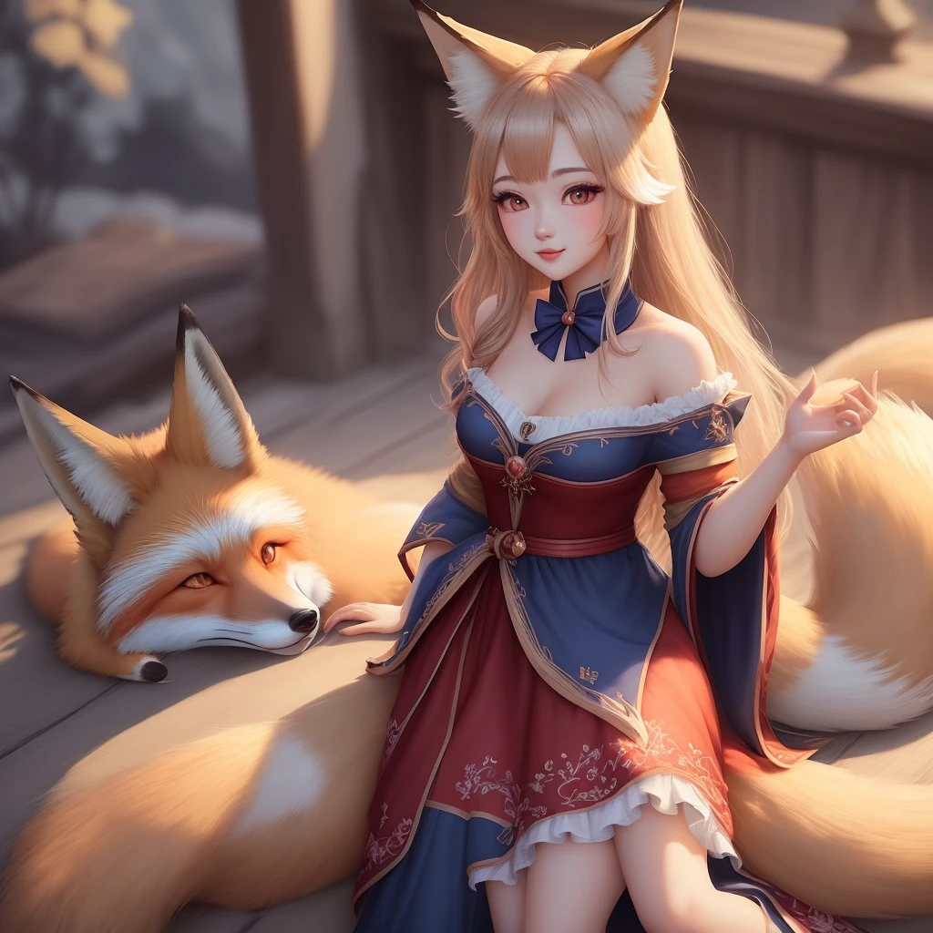 #angelicales#2D Beautiful Girl#a beauty girl#Fox ears#Fox tail#game create