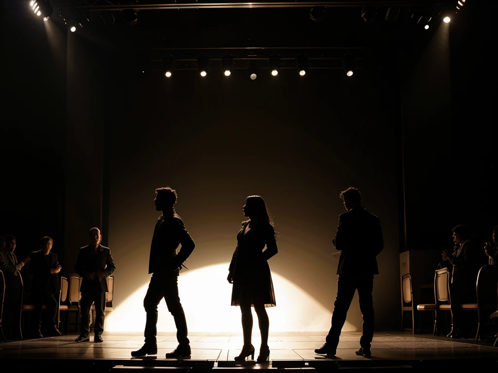 actors on a stage in silhouette