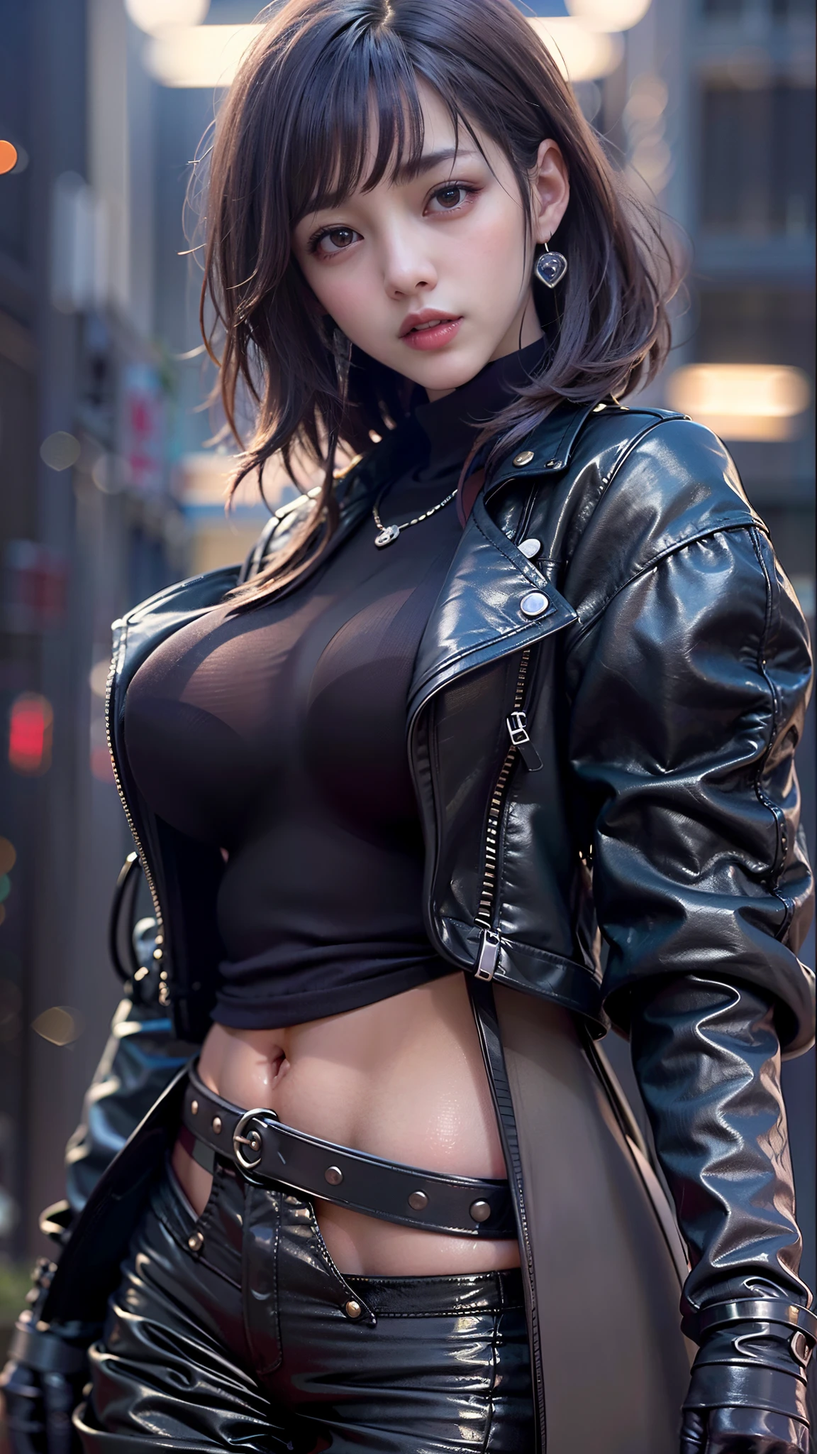 Nsfw,(High resolution:1.3), (16k, Photorealistic, Raw photo, Best image quality,multiple view: 1.4), Japanese, Beautiful Face, (A vivid face), Beautiful Hairstyles, Realistic eyes, Beautifully detailed eyes, (Realistic Skin), Beautiful skins, attractive, 超A high resolution, Surreal, High detail, Golden Ratio, Highly detailed cute girl,(20-year-old)、Detailed Background、(Many passers-by:2.0、Detailed face、Well-formed face), ((boob flash)),                                                                                                                                                   (brown haire,very short hair,Bob Cut,gigantic  breast,  cleavage,thick nipples,erection of nipple,large areolas     ,black collar:1.4),Laugh,smile,nipples,navel, (naked on black coat, sringshot swimsuit,cameltoe,slip nipples:1.5),(ears ring),(in the circuit:1.3),(multiple view,grid view:1.4)