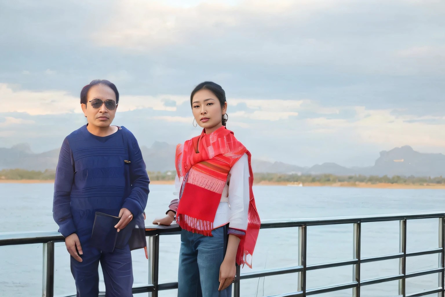 There were two people standing on the pier at the water's edge.'edge of.'edge of.'edge of.'edge of., nivanh chanthara, In the form of Lammani, special, With sunset, leaked image, At sunrise, Beautiful sunny day....., patiphan sottiwilaiphong, At sunset....., mohammed abbasi, queen of the sea mu yanling