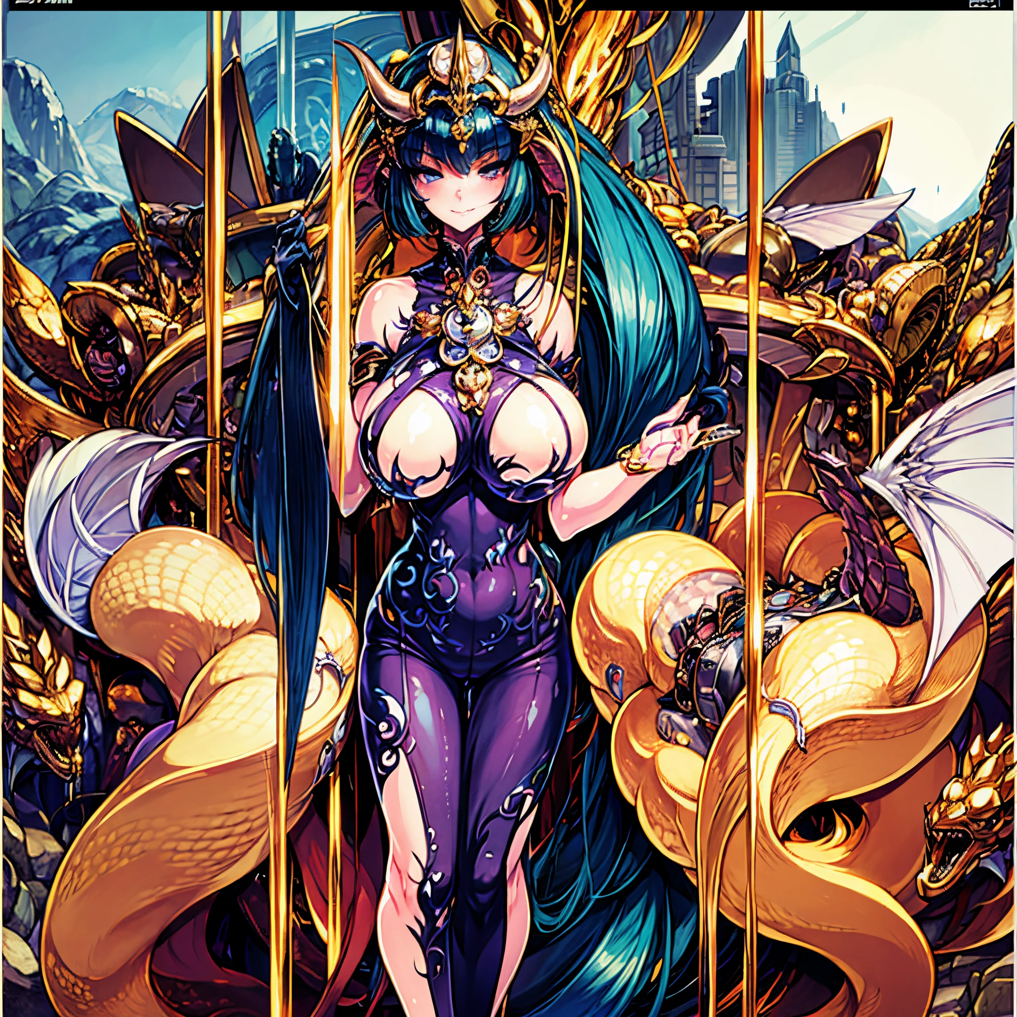 monstergirl, tall, Big boobs and big ass, obsessed, gentleness, Bania, Heterochromic skin, Majesty, stately, Camel toes, brutalist, Genre painting, style of anime, hyper HD, high detal, high high quality,Lewdness,obsessed,succubi,indecent behavior,好色的,