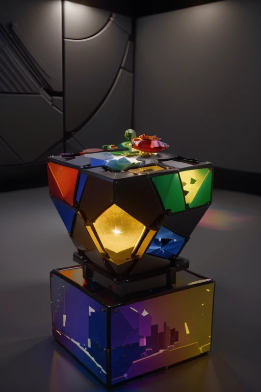 01_Three-dimensional abstraction, consisting of many blocks - cubes, pixels, multi-colored, glowing, bright, pixel blocks. In three-dimensional projection, these blocks form bizarre isometric shapes, there is a foreground, middle, and background. Isometrics. The painting depicts a three-dimensional geometric shape, a flower, a lotus, and a lily. The cubes emit a faint colored glow: geometry, stereometry , three-dimensional images, and geometric patterns. The main image is an isometric flower.
02_Style, volumetric cubism, supermatism, abstraction. Bright color painting, restrained color scheme, artistic style, 3D execution.
03_ 3D render. Visualization of a 3D scene. Highest quality, masterpiece. Cinematic quality, the film "Pixels". Sharp image. Correct isometry. Harmonious color scheme. HD quality 8K. High image quality, | Ultra HD | Full HD, cinematic rendering, 3D visualization - a masterpiece, TOP computer graphics ART. 8K rendering unity, motion capture, dark lighting, heavy shading, and great detail. (bright, photorealistic, realistic, dark, sharp focus, 8K).
