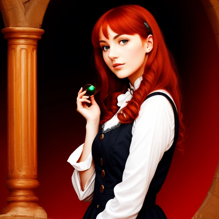 Young woman magician rousse médiévale